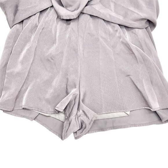 Womens Small Slate Long Sleeve Shorts Romper with Tie Back - Picture 3 of 6